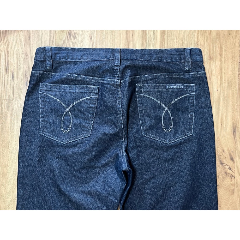 Calvin Klein Jeans Women size 14 Dark Wash Bootcut Denim Mid Rise Classic Flare - Picture 6 of 11